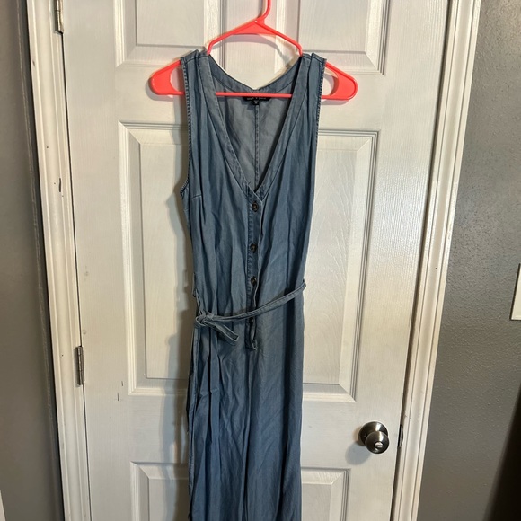 Velvet Heart Pants - Light denim romper. Size medium.